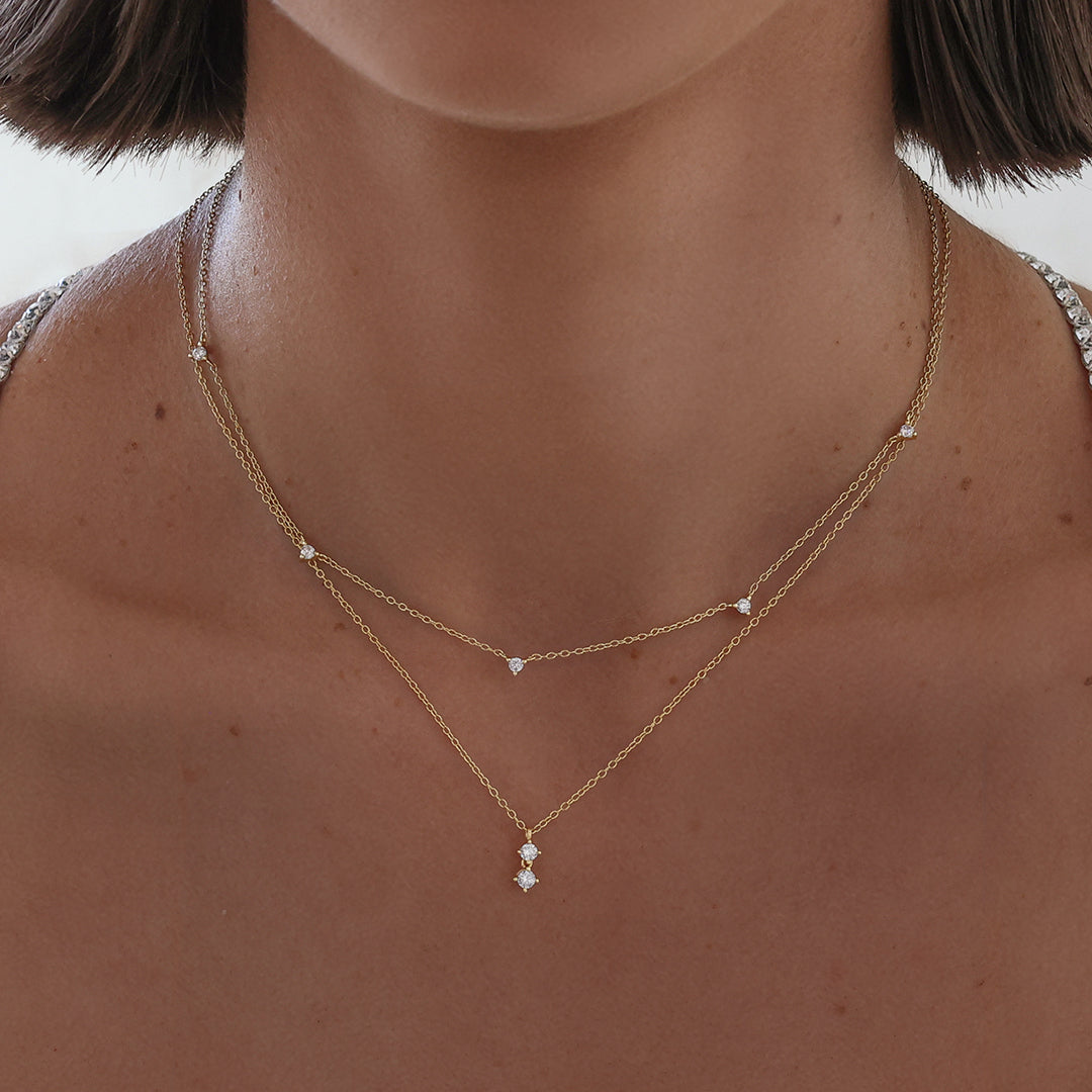 Elegant 0.2TCW Round Lab-Grown Diamond Pendant Necklace 7