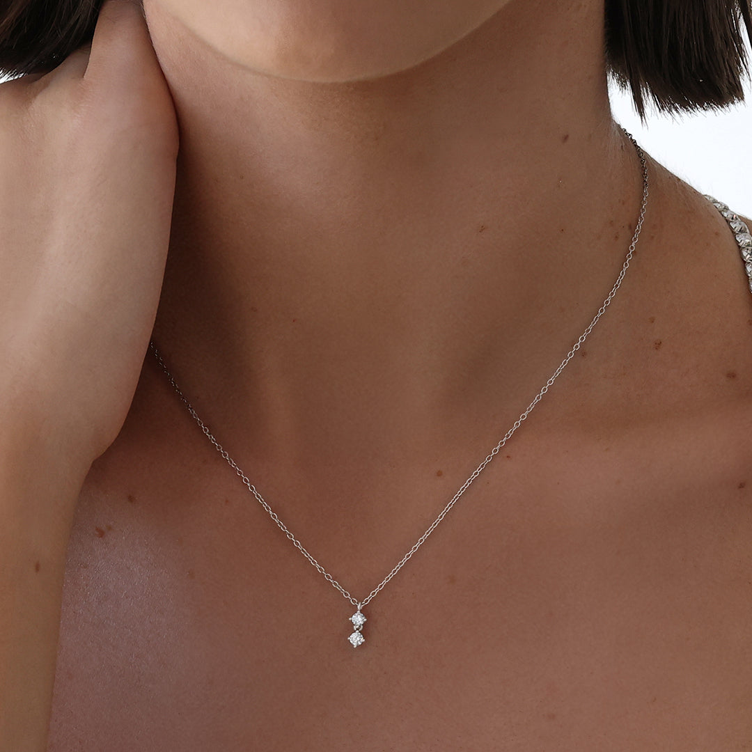 Elegant 0.2TCW Round Lab-Grown Diamond Pendant Necklace 11