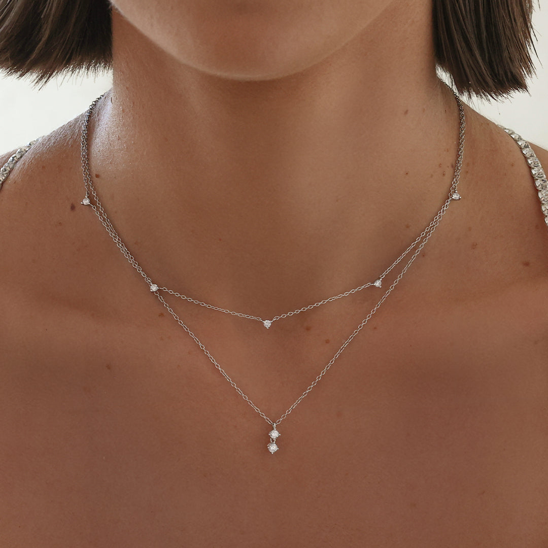 Elegant 0.2TCW Round Lab-Grown Diamond Pendant Necklace 12