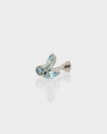 Load image into Gallery viewer, 0.03 TCW Marquise & Round Blue Topaz and Lab Made Diamond Stud Earrings
