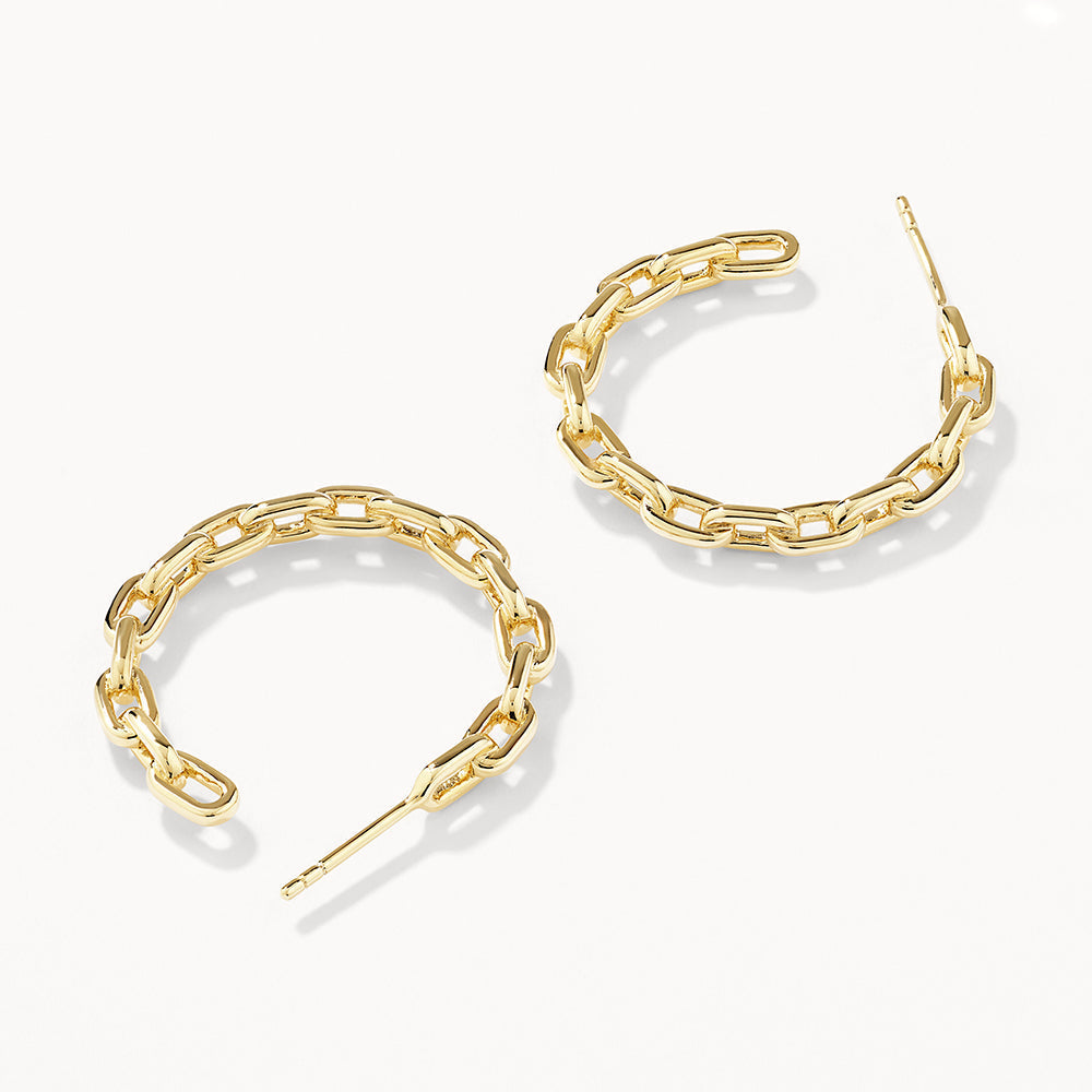 Chain Link Hoops Earring