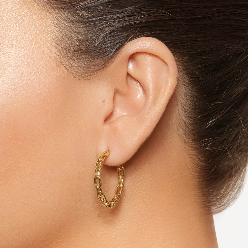 Chain Link Hoops Earring