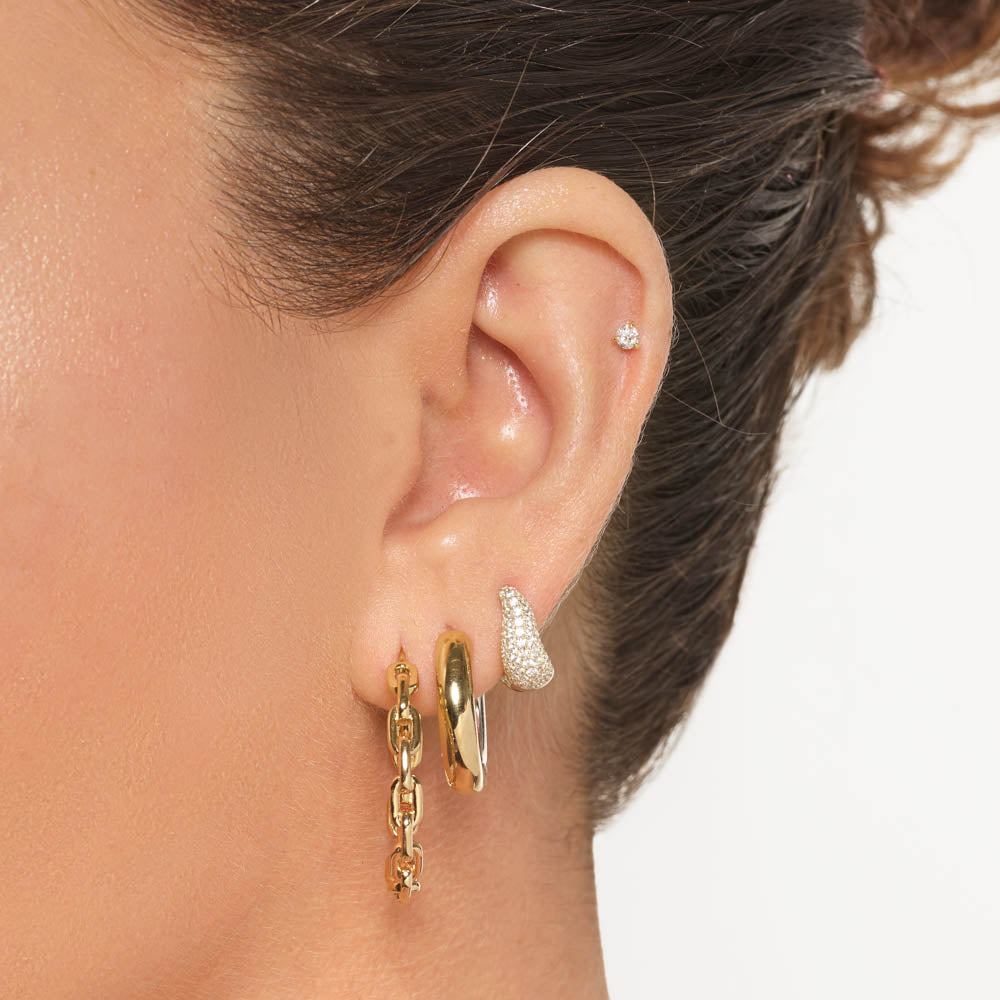 Chain Link Hoops Earring