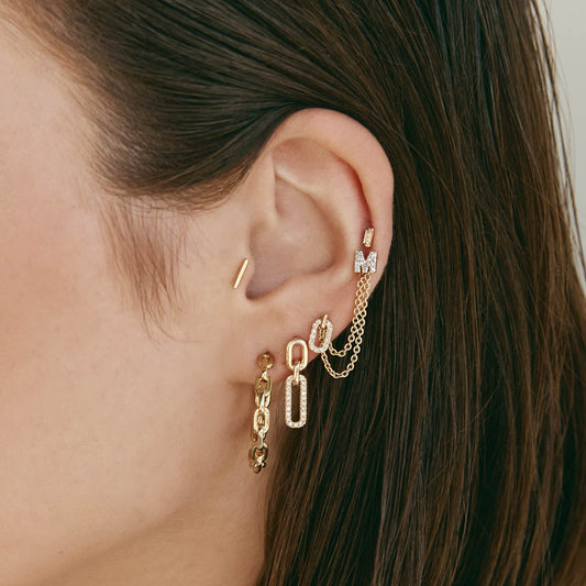 Chain Link Hoops Earring