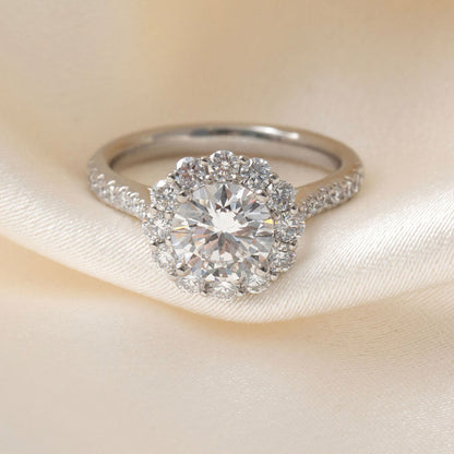Halo-2.0 CT Round Lab Grown Diamond Engagement Ring