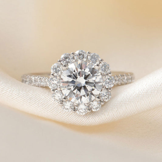 Halo-2.0 CT Round Lab Grown Diamond Engagement Ring