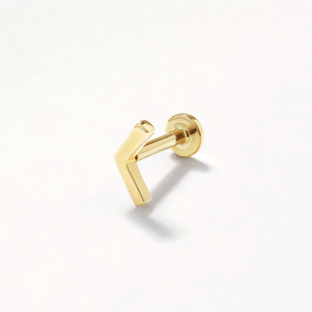 Sleek Chevron Gold Single Stud Earring 1