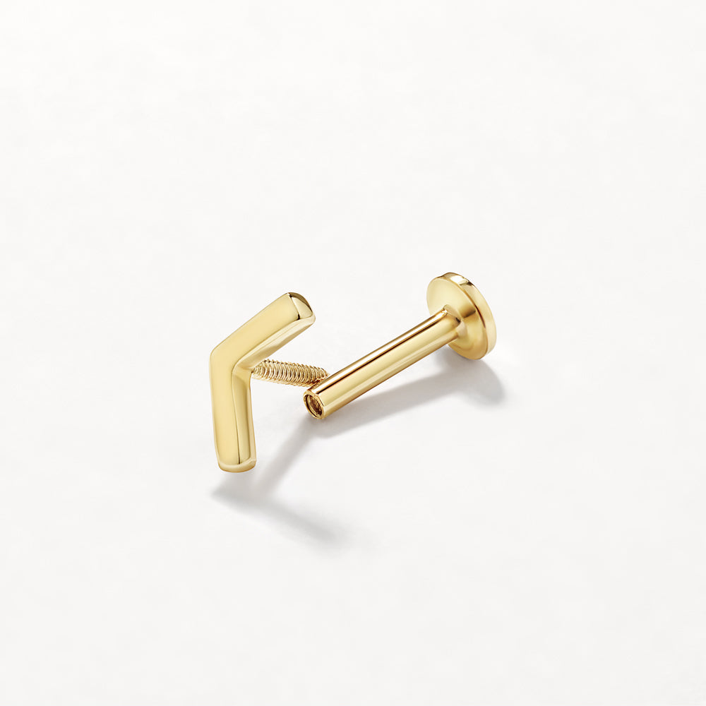 Sleek Chevron Gold Single Stud Earring 5