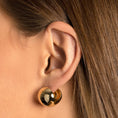 Load image into Gallery viewer, Golden Sphere Elegance Huggie Earrings
