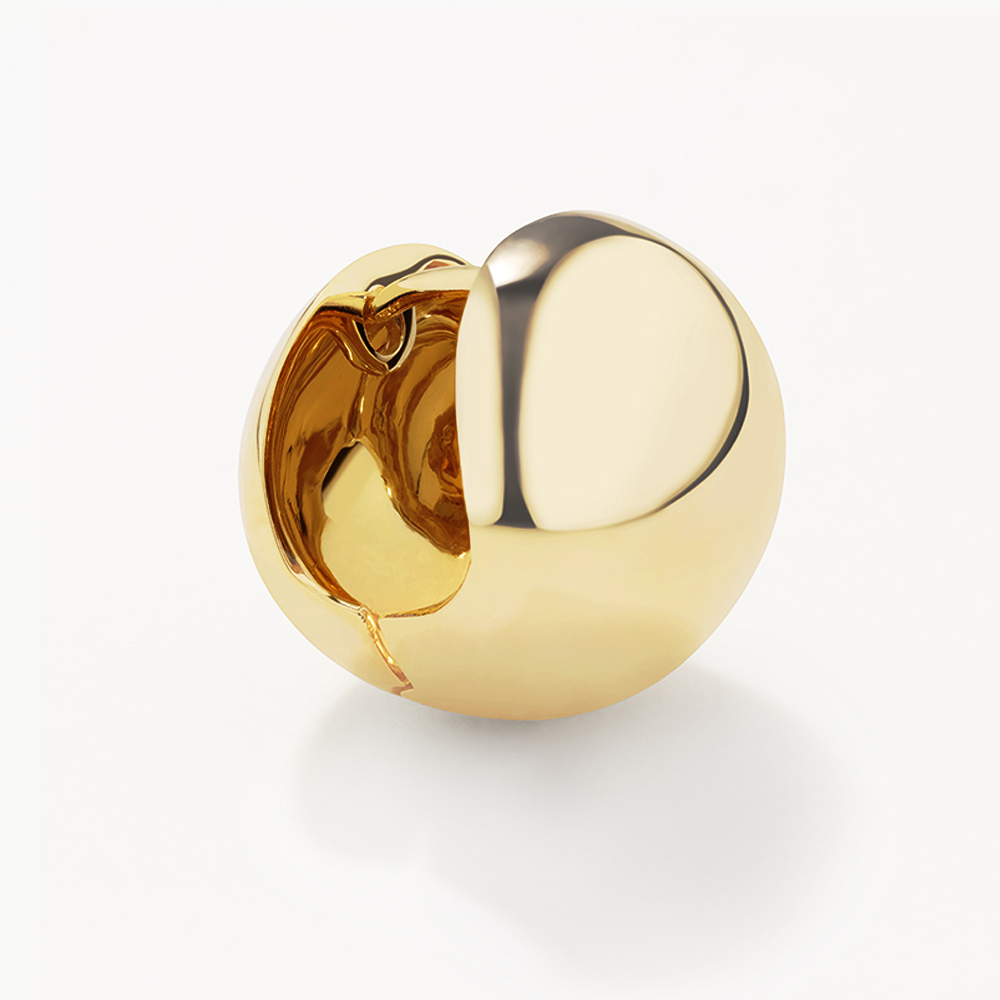 Golden Sphere Elegance Huggie Earrings