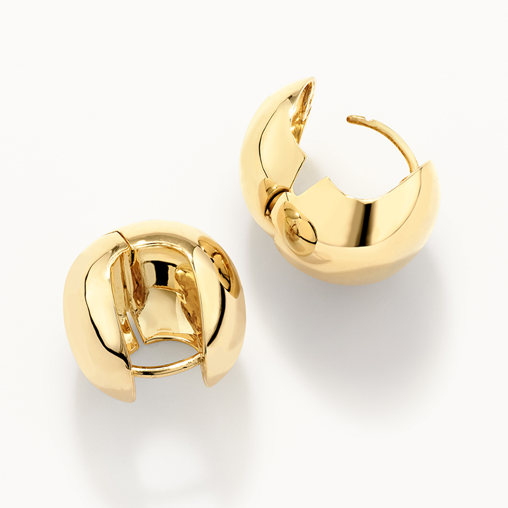 Golden Sphere Elegance Huggie Earrings