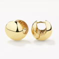 Load image into Gallery viewer, Golden Sphere Elegance Huggie Earrings
