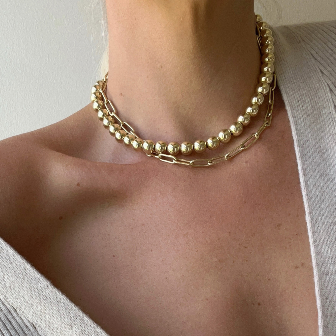 Glamorous Gold Ball Chain Necklaces 4