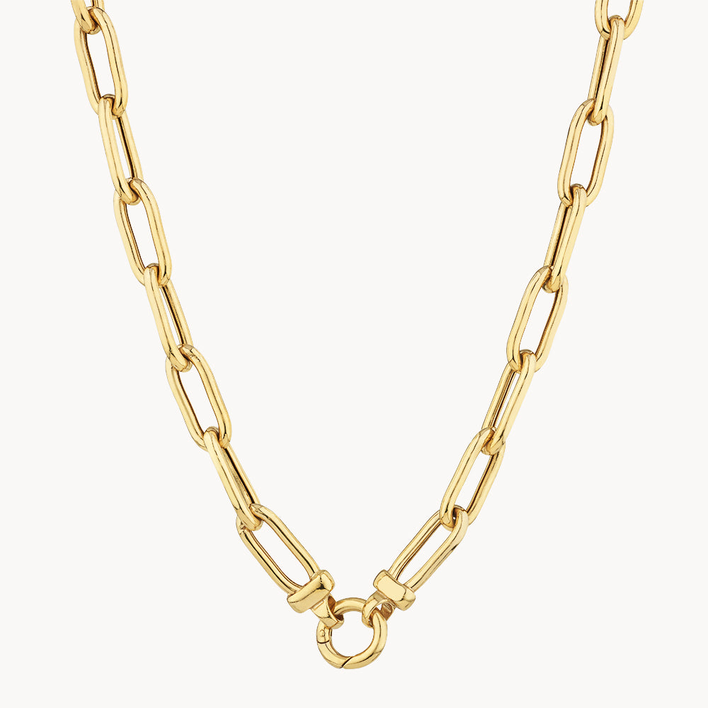 Elegant Gold Paperclip Chain Necklace