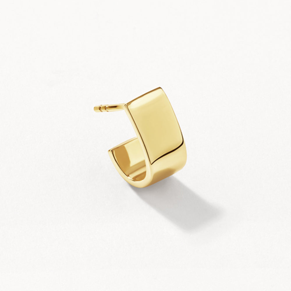 Sleek U-Shaped Gold Huggie Earrings