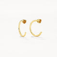 Load image into Gallery viewer, Golden Radiance: 0.04 TCW Round Citrine Hoop Earrings
