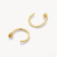 Load image into Gallery viewer, Golden Radiance: 0.04 TCW Round Citrine Hoop Earrings
