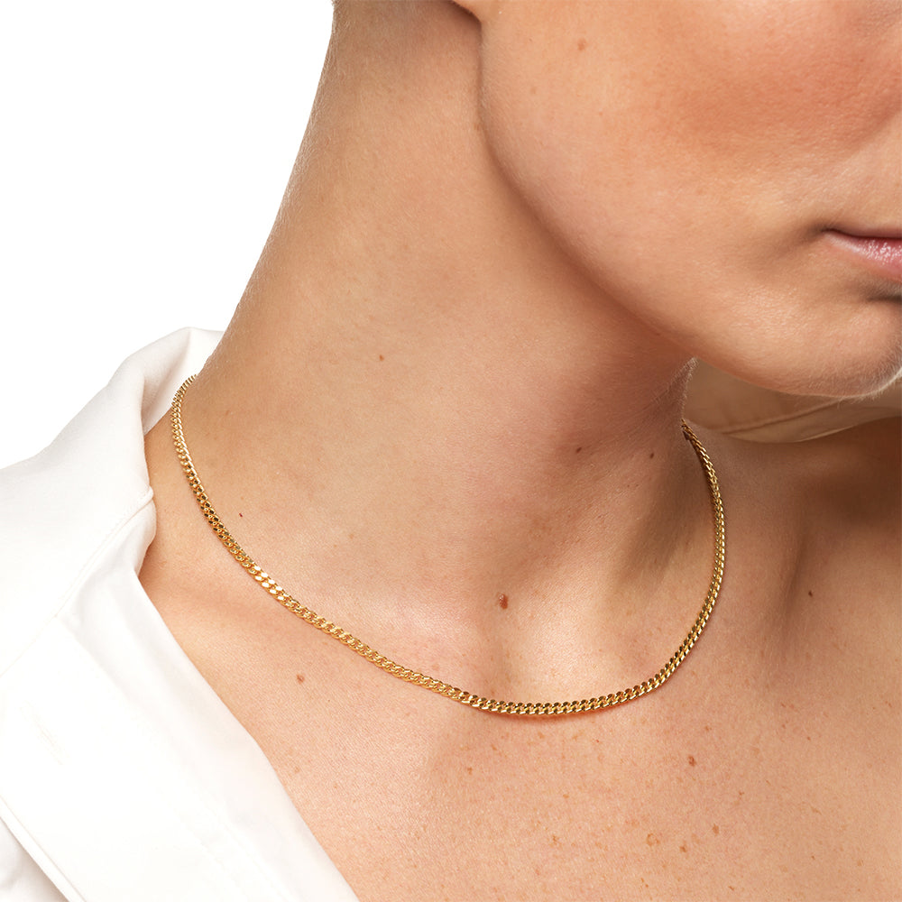 Golden Elegance Curb Chain Necklace