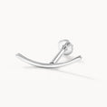 Load image into Gallery viewer, Elegant Silver Arc Single Stud Earrings
