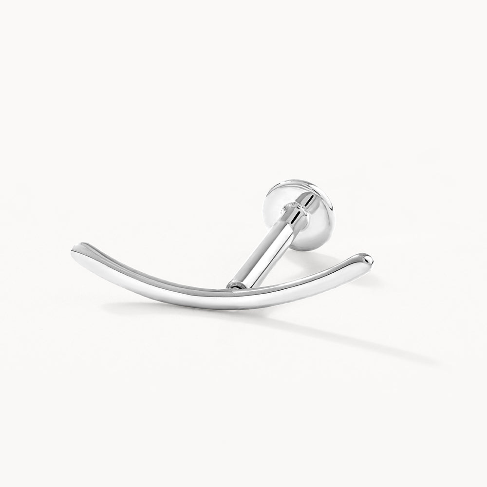 Elegant Silver Arc Single Stud Earrings 1