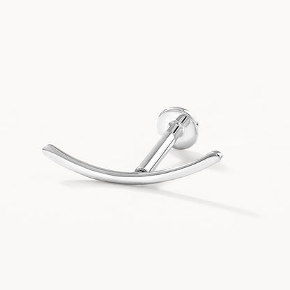 Elegant Silver Arc Single Stud Earrings 1