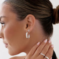 Load image into Gallery viewer, Sleek Silver C-Shaped Hoop Earrings 2
