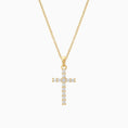 Load image into Gallery viewer, Elegant 0.3 TCW Round Lab-Grown Diamond Cross Necklace 1
