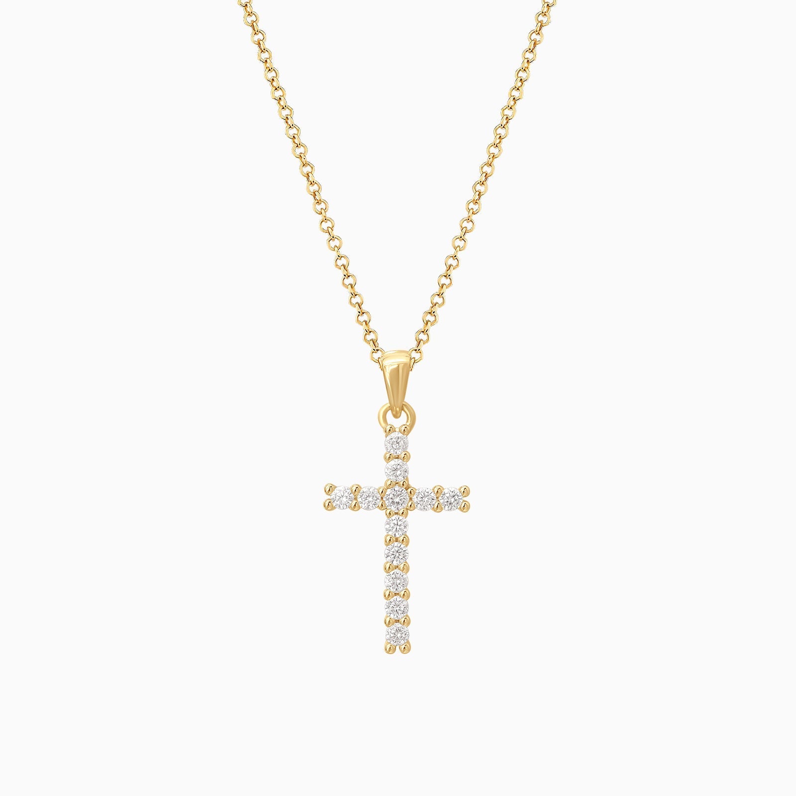 Elegant 0.3 TCW Round Lab-Grown Diamond Cross Necklace