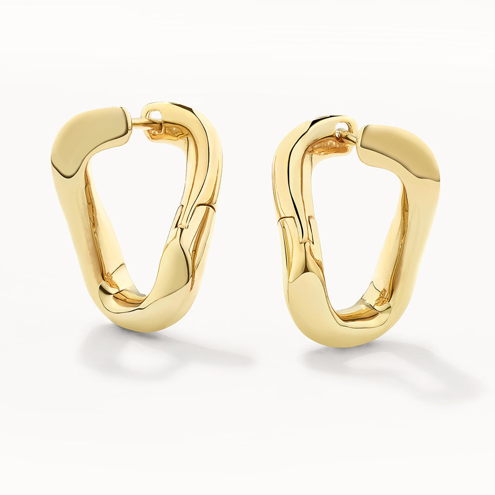 Curb Chain Link Hoop Earrings 1
