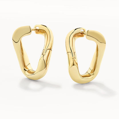 Curb Chain Link Hoop Earrings 1