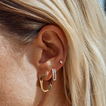 Curb Chain Link Hoop Earrings 2