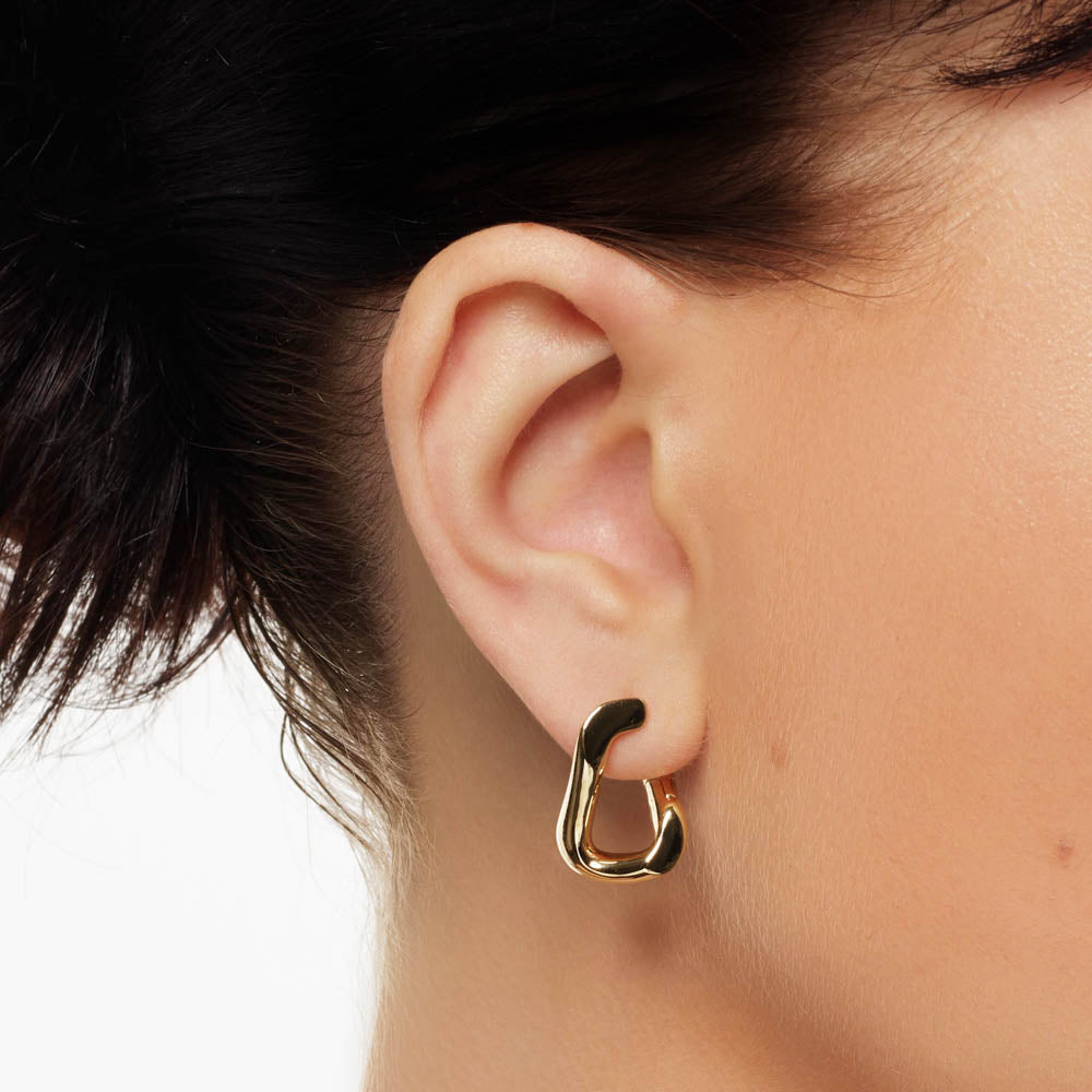 Curb Chain Link Hoop Earrings