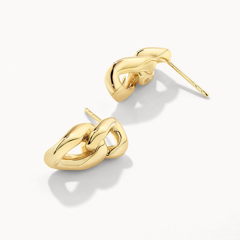Curb Chain Link Stud Earrings 3