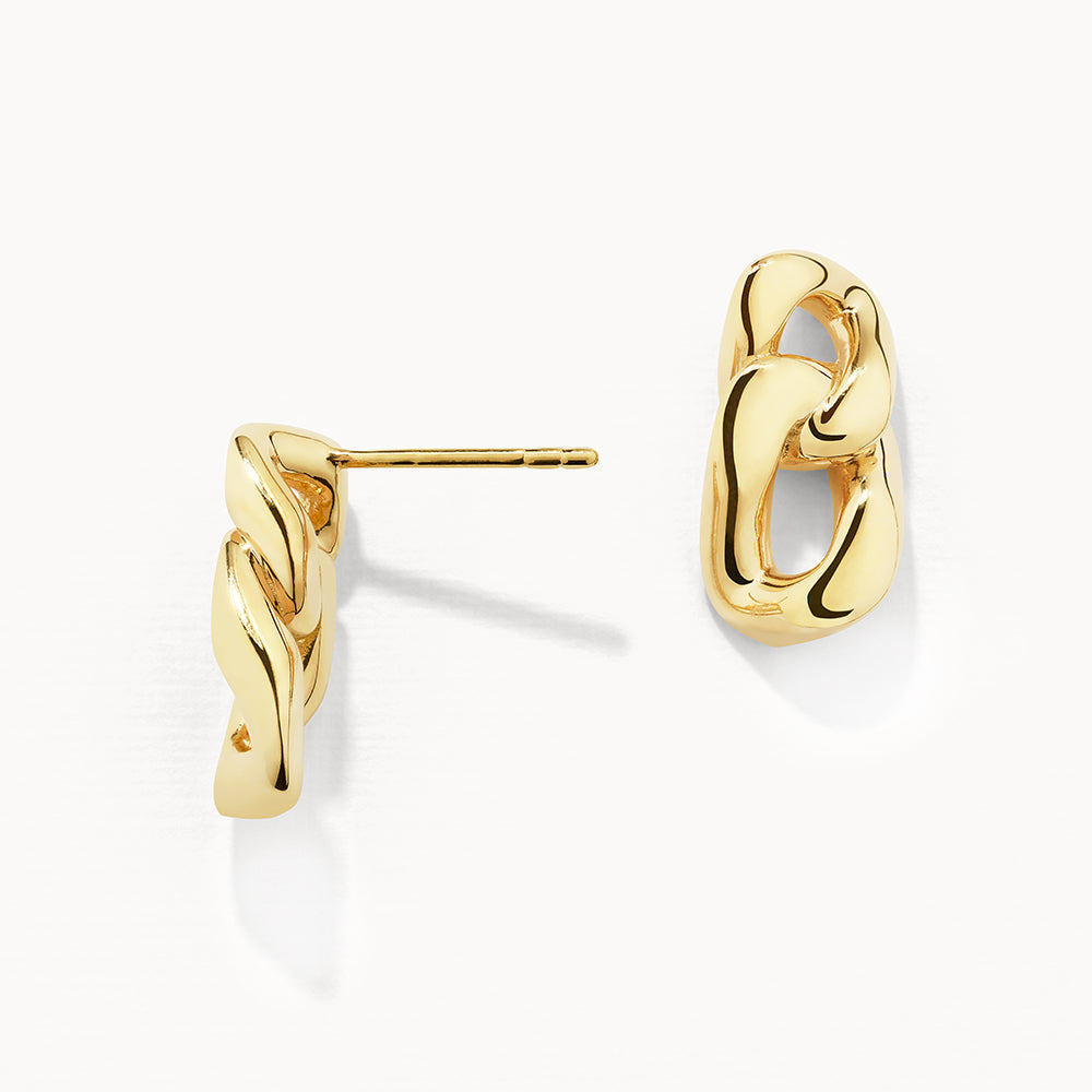 Curb Chain Link Stud Earrings 4