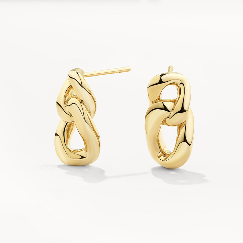 Curb Chain Link Stud Earrings 1