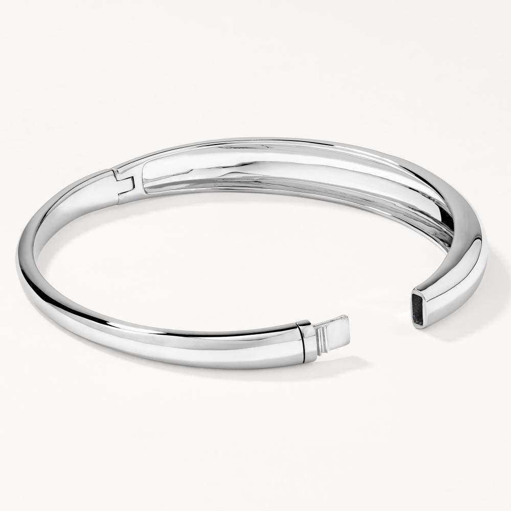 Elegant Silver Open Cuff Bangle Bracelet