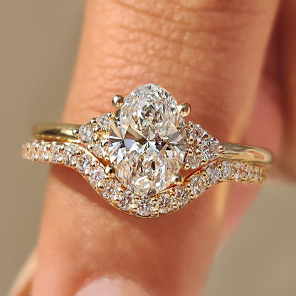 Solitaire Cathedral- 1.8 CT Cushion Lab Grown Diamond Wedding Band