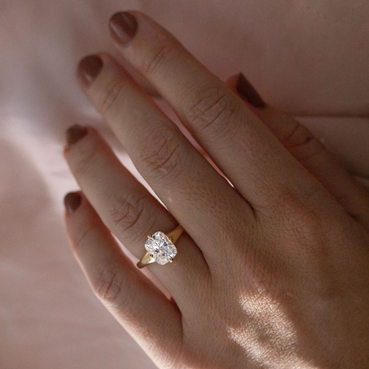 Solitaire & Compass Prong-Elongated Cushion Lab Grown Diamond Engagement Ring