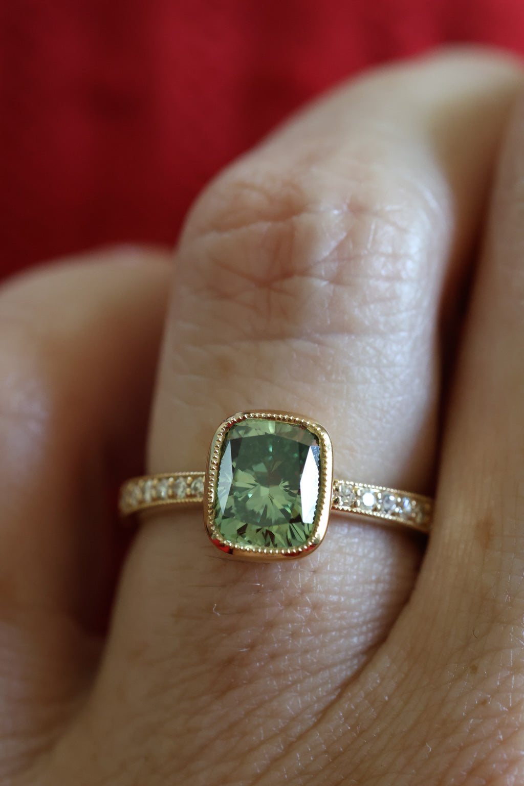Solitaire Cathedral- 1.8 CT Cushion Lab Grown Diamond Wedding Band