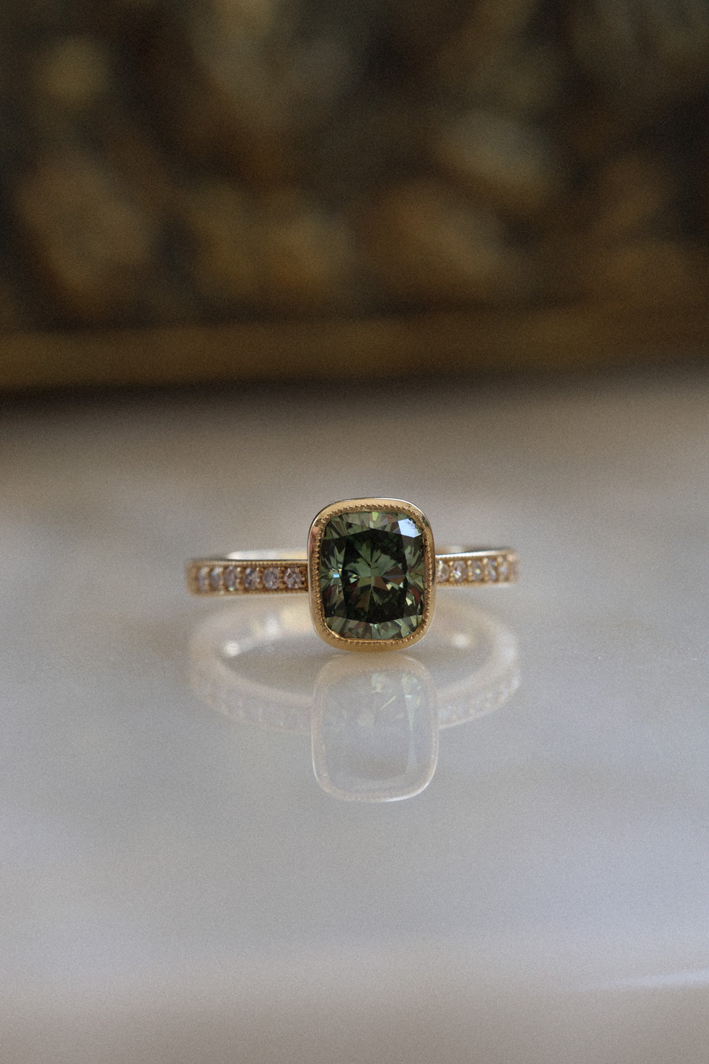 Solitaire Cathedral- 1.8 CT Cushion Lab Grown Diamond Wedding Band