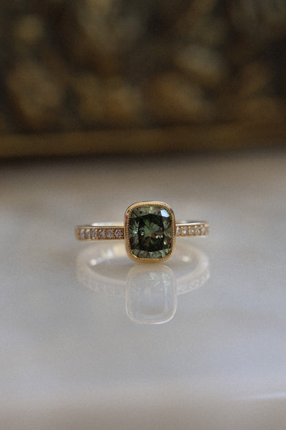 Solitaire Cathedral- 1.8 CT Cushion Lab Grown Diamond Wedding Band
