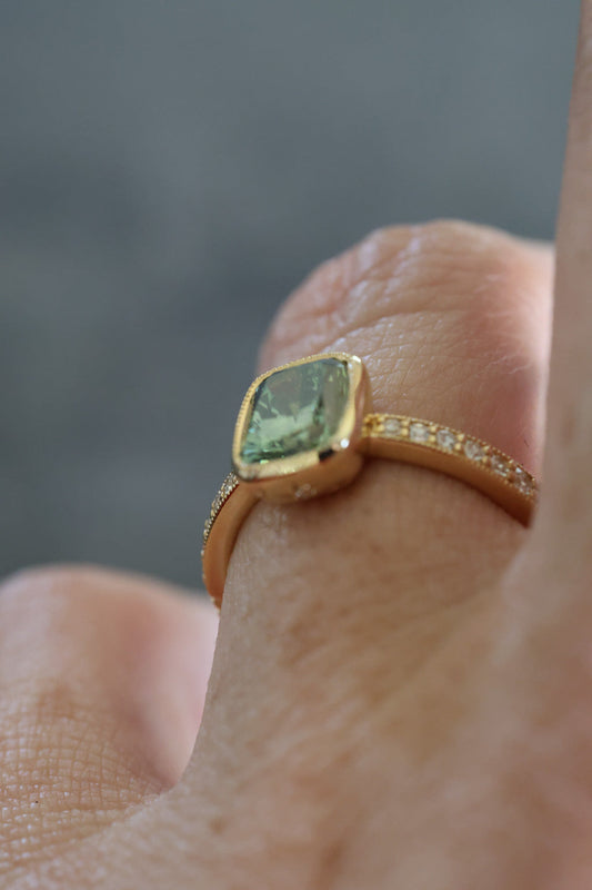 Solitaire Cathedral- 1.8 CT Cushion Lab Grown Diamond Wedding Band