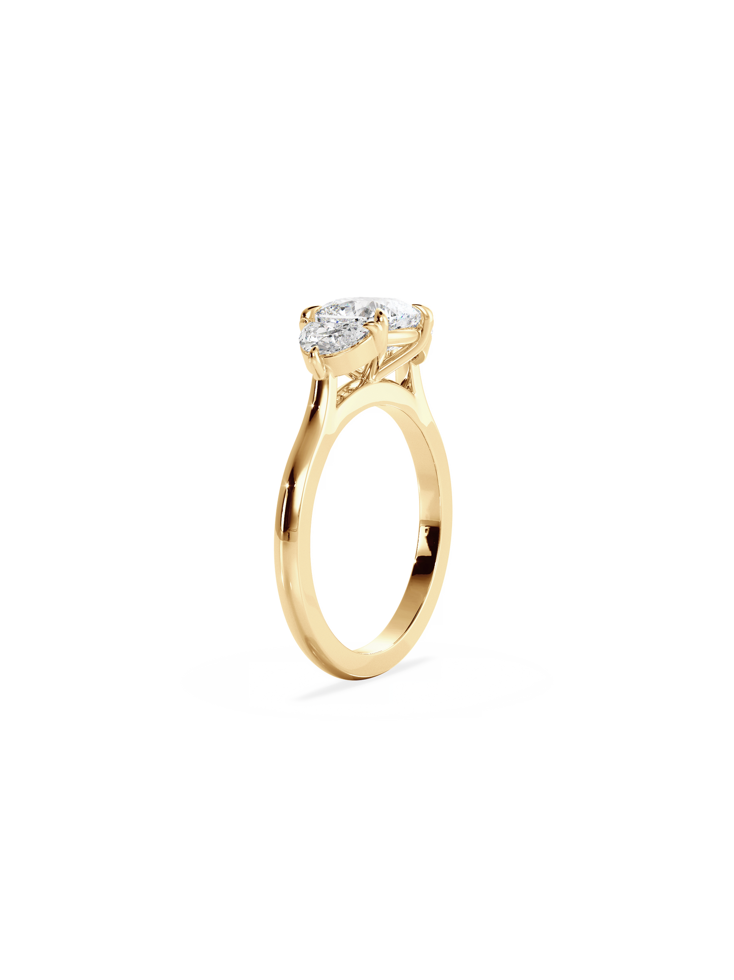 Three Stone-Cushion Lab Grown Diamond Engagement Ring