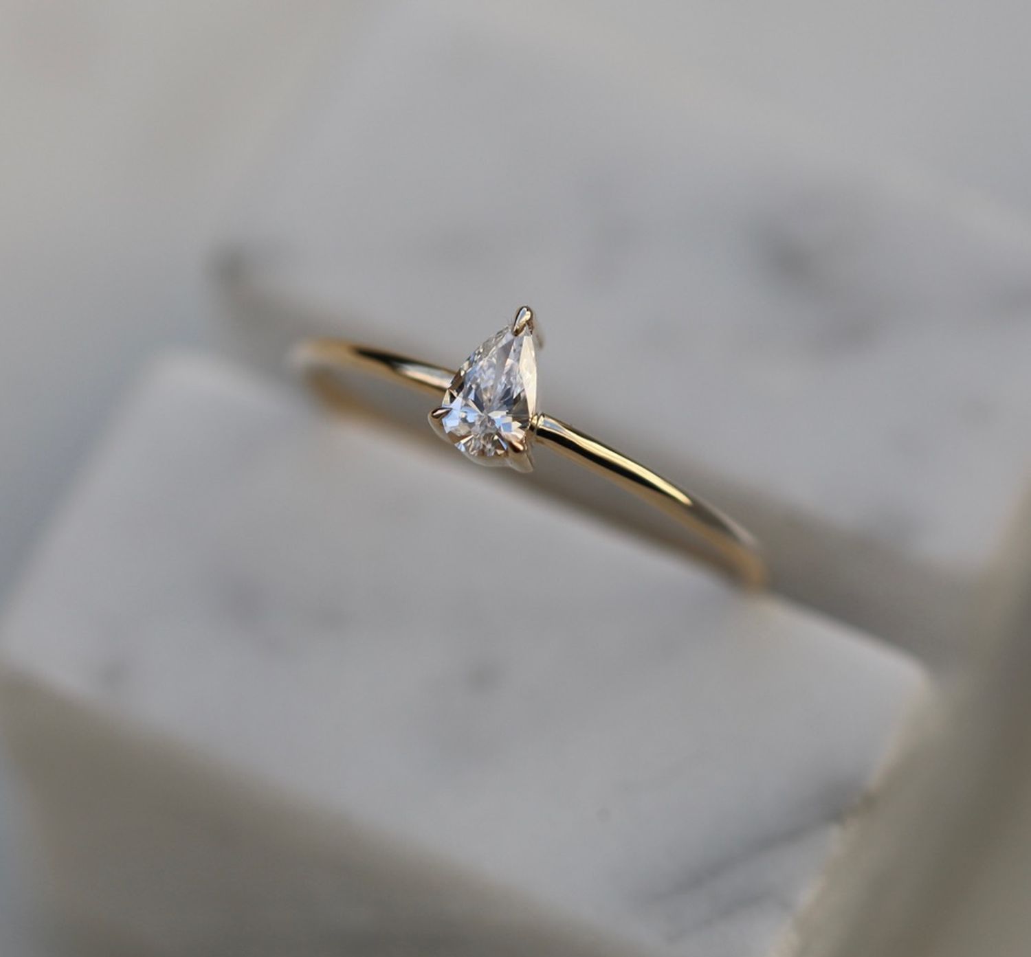 Elegant 0.20 CT Pear Lab-Grown Diamond Solitaire Engagement Ring