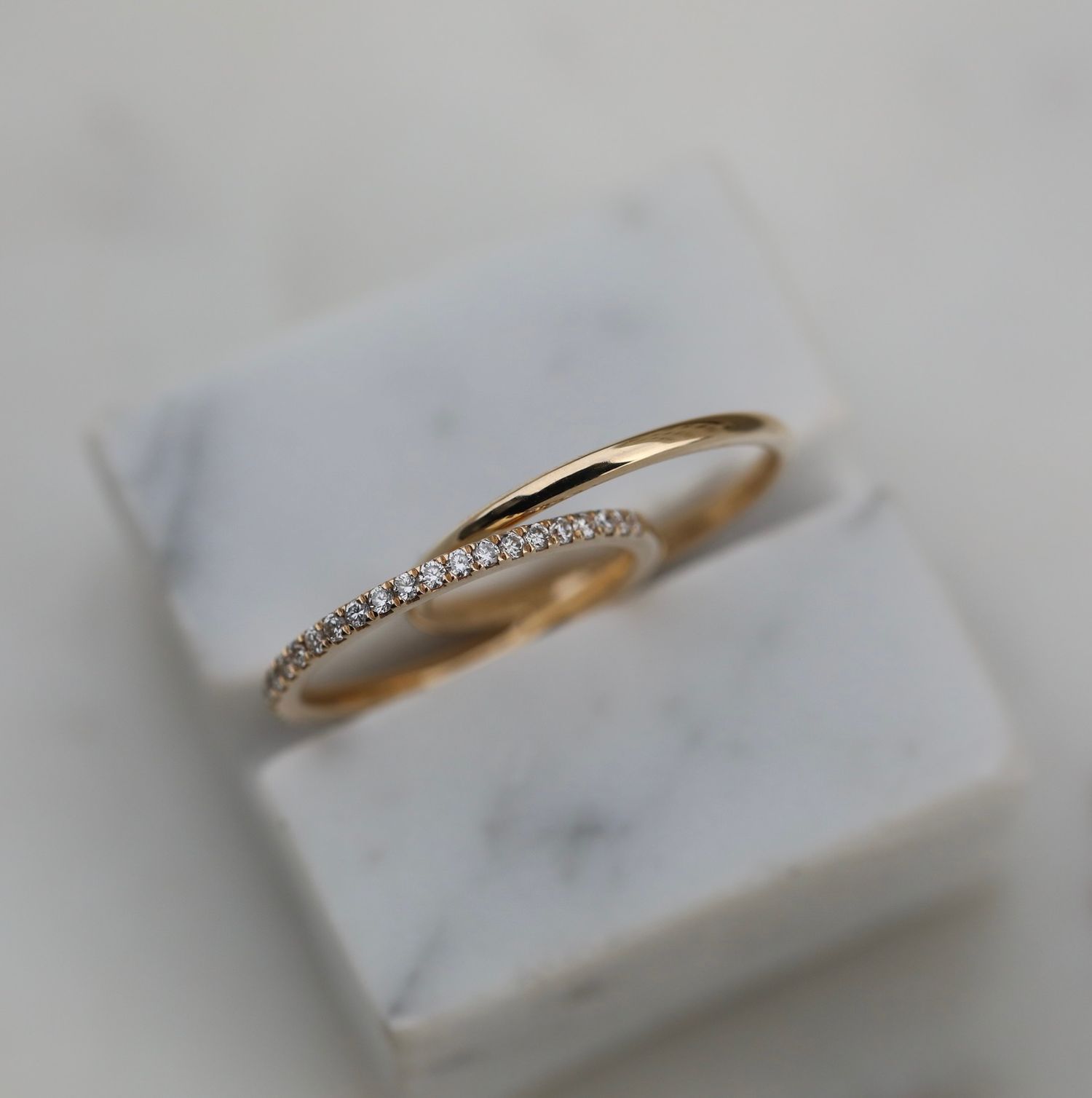 0.25 TCW Round Lab-Grown Diamond Half Eternity Band in Gold