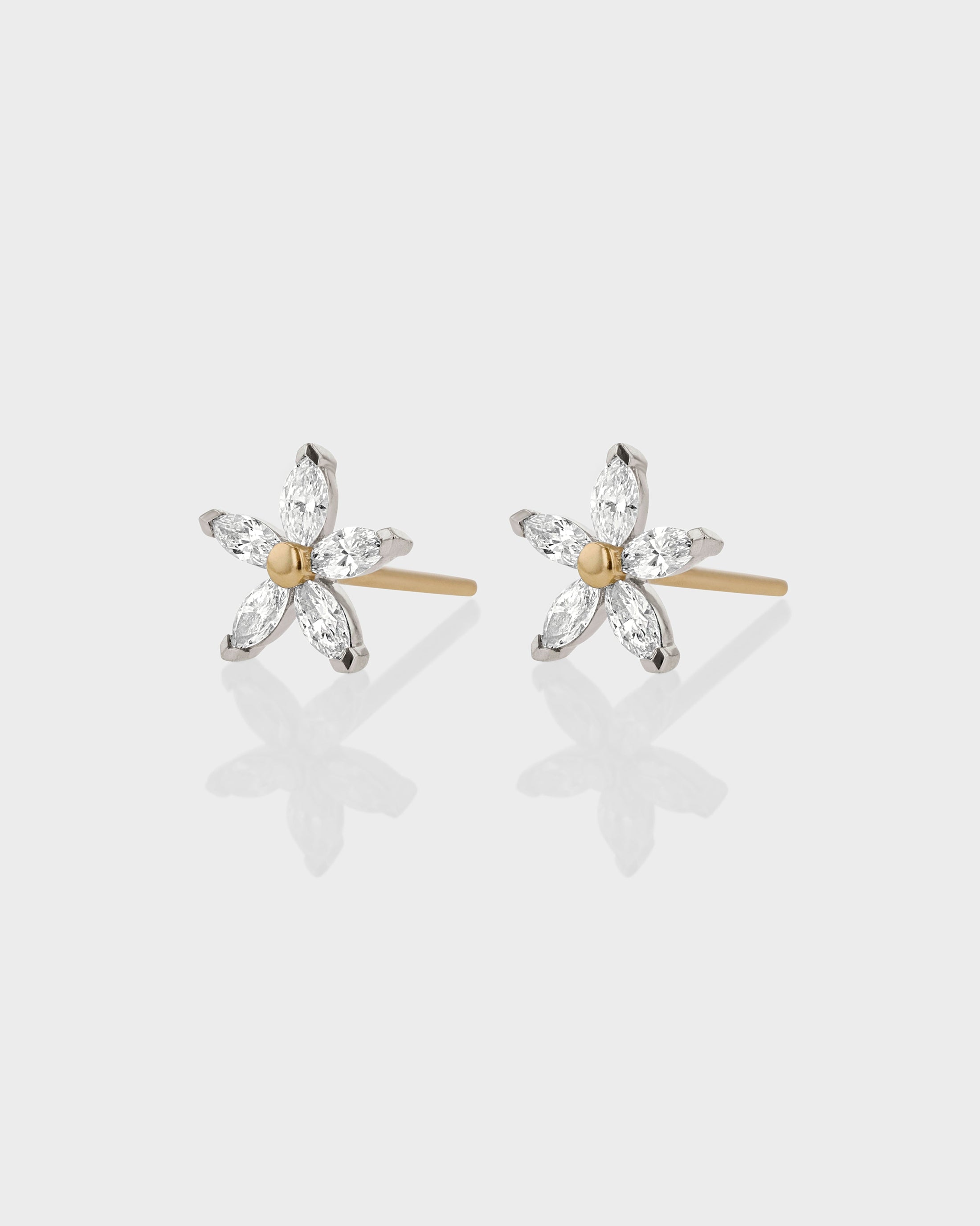 0.30 TCW Marquise Lab Grown Daisy Cartilage Stud Earring 1