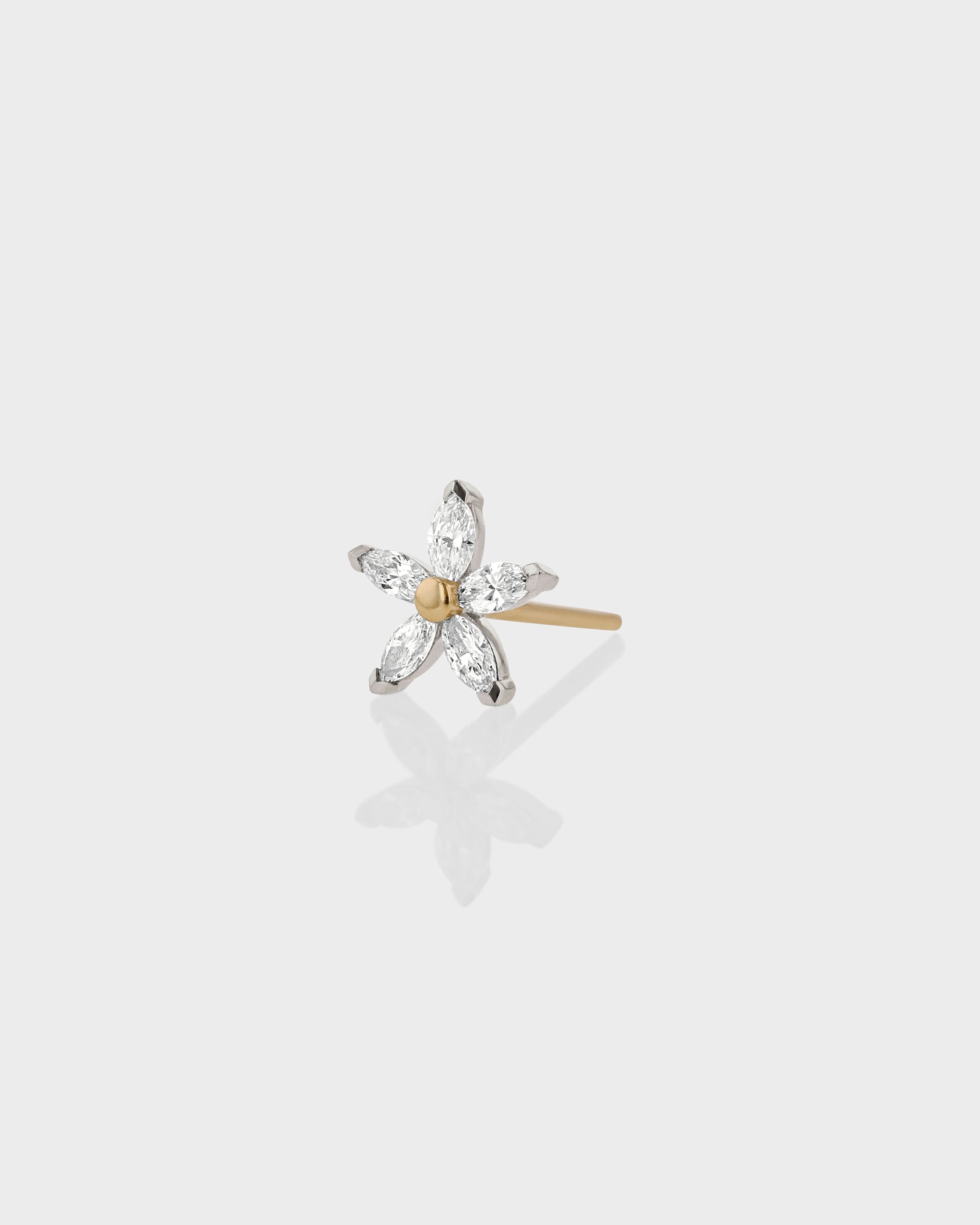 0.30 TCW Marquise Lab Grown Daisy Cartilage Stud Earring