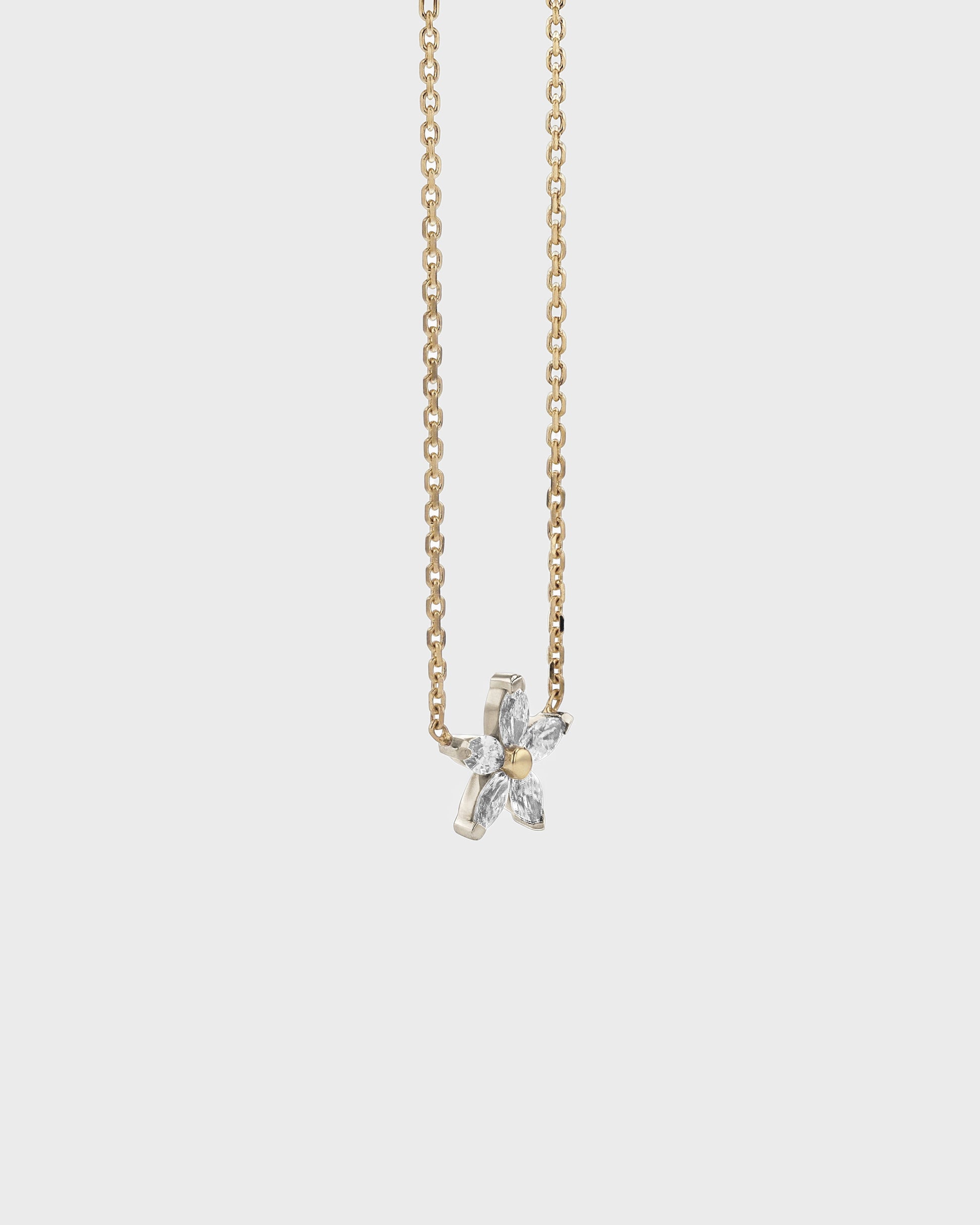 0.50 TCW Marquise Lab Grown Diamond Floral Shaped Pendant Necklace 2
