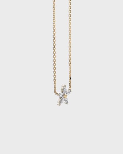 0.50 TCW Marquise Lab Grown Diamond Floral Shaped Pendant Necklace 2