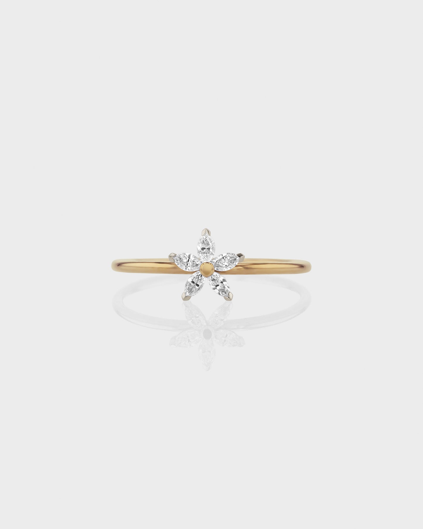 0.20 TCW Marquise Lab Grown Diamond Floral Wedding Bands in Elegant Bloom Design 1
